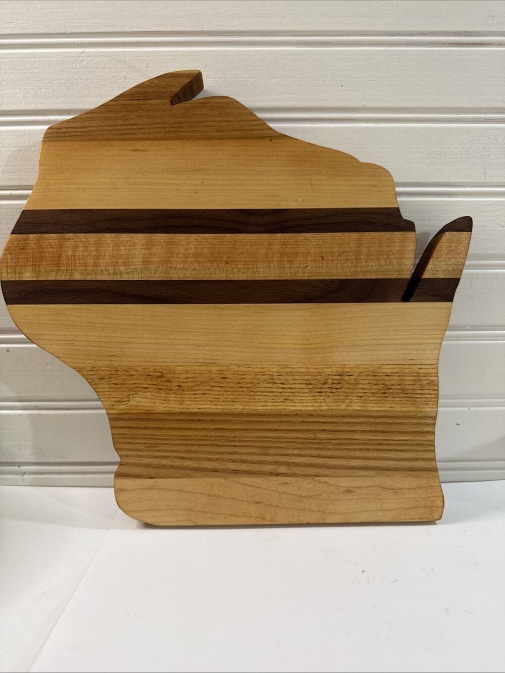 Vintage Hardwood Wisconsin Shaped Cutting Board - Sanded And Oiled